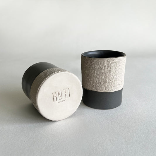 set of 2 textured cups