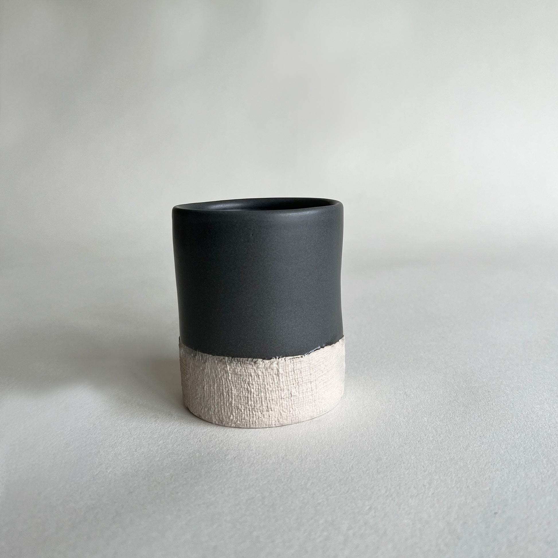 charcoal ceramic textured cup