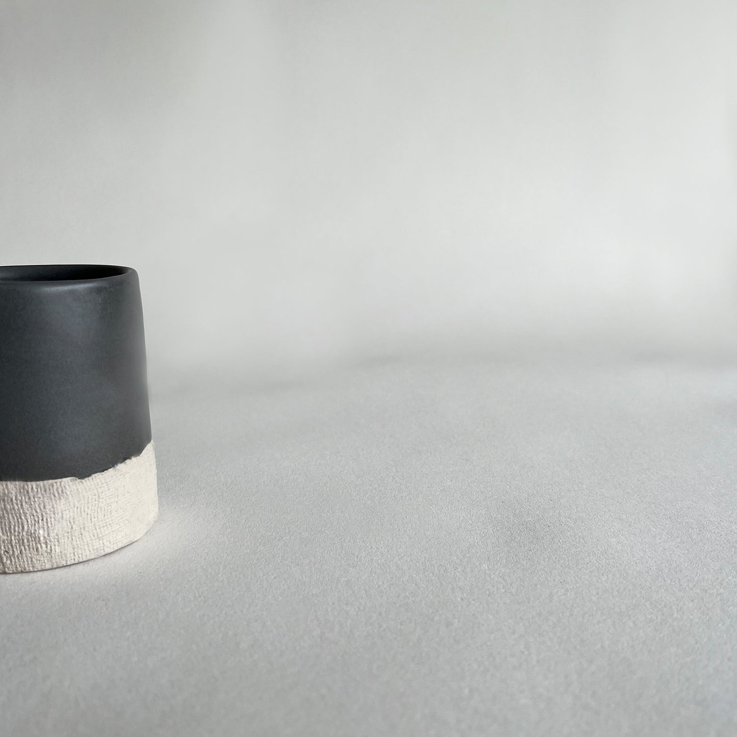 charcoal stoneware textured mug