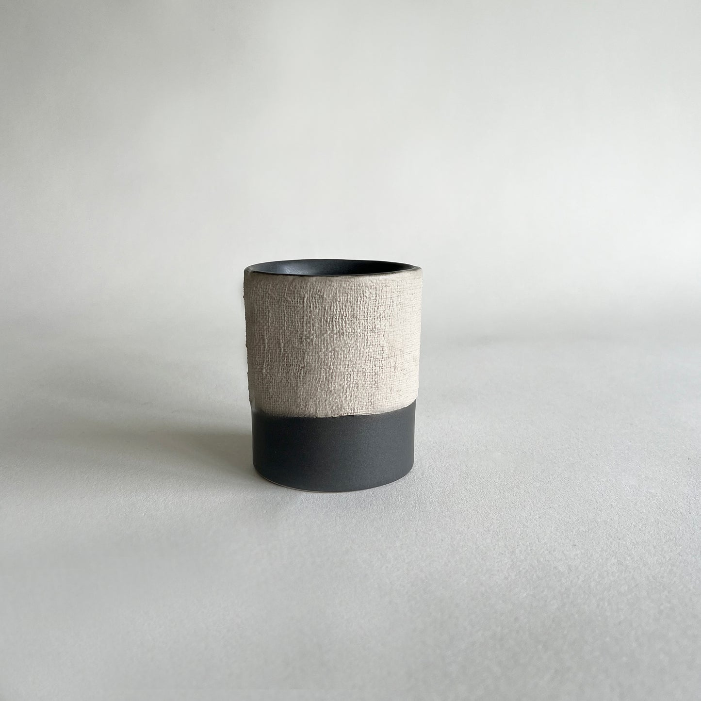 Beige black textured Ceramic Cup