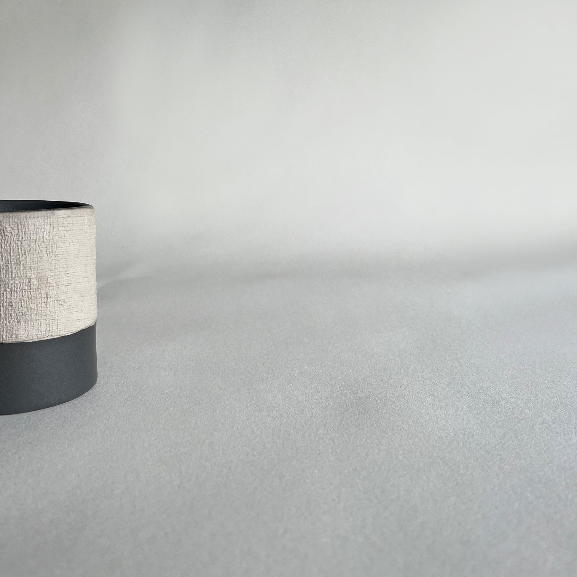 Beige black handmade Ceramic Cup