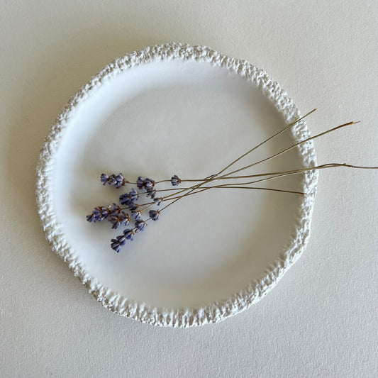 white ceramic dessert plate