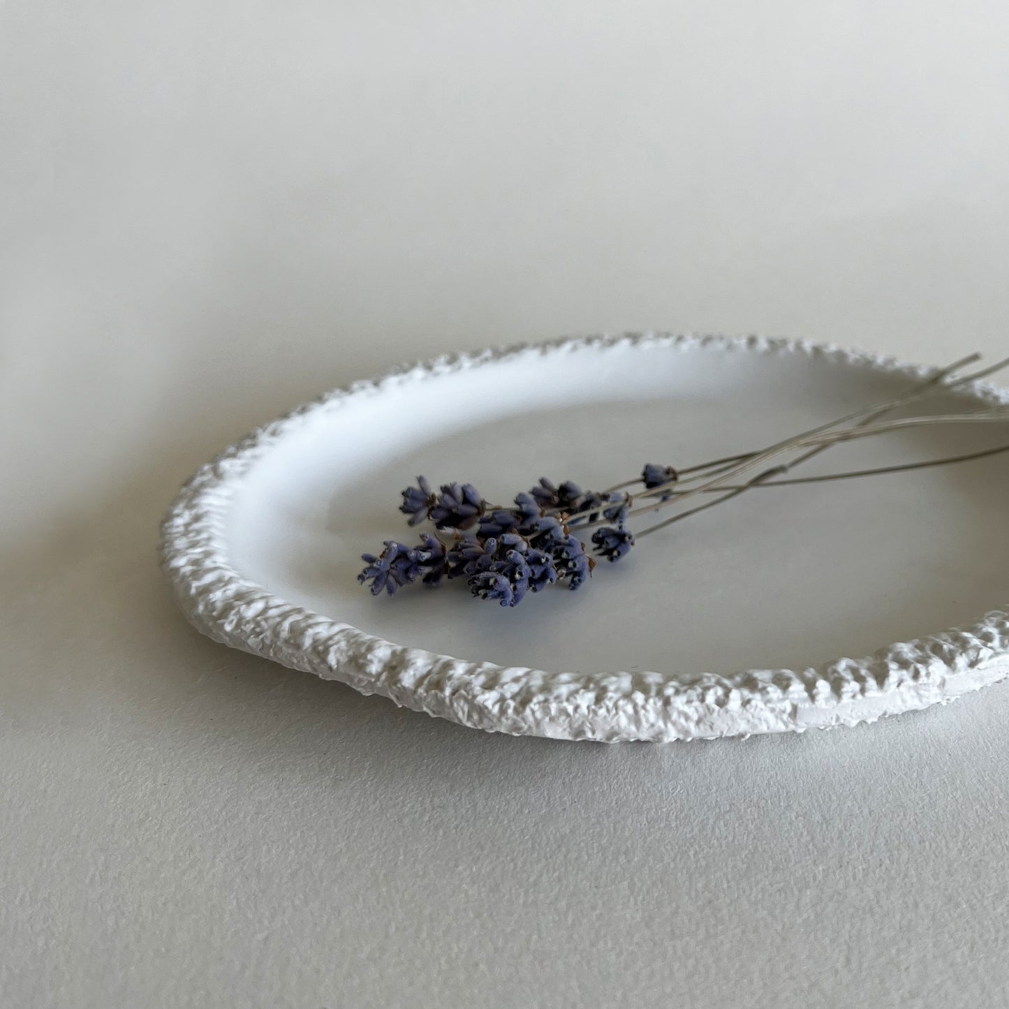 white handmade ceramic plate 