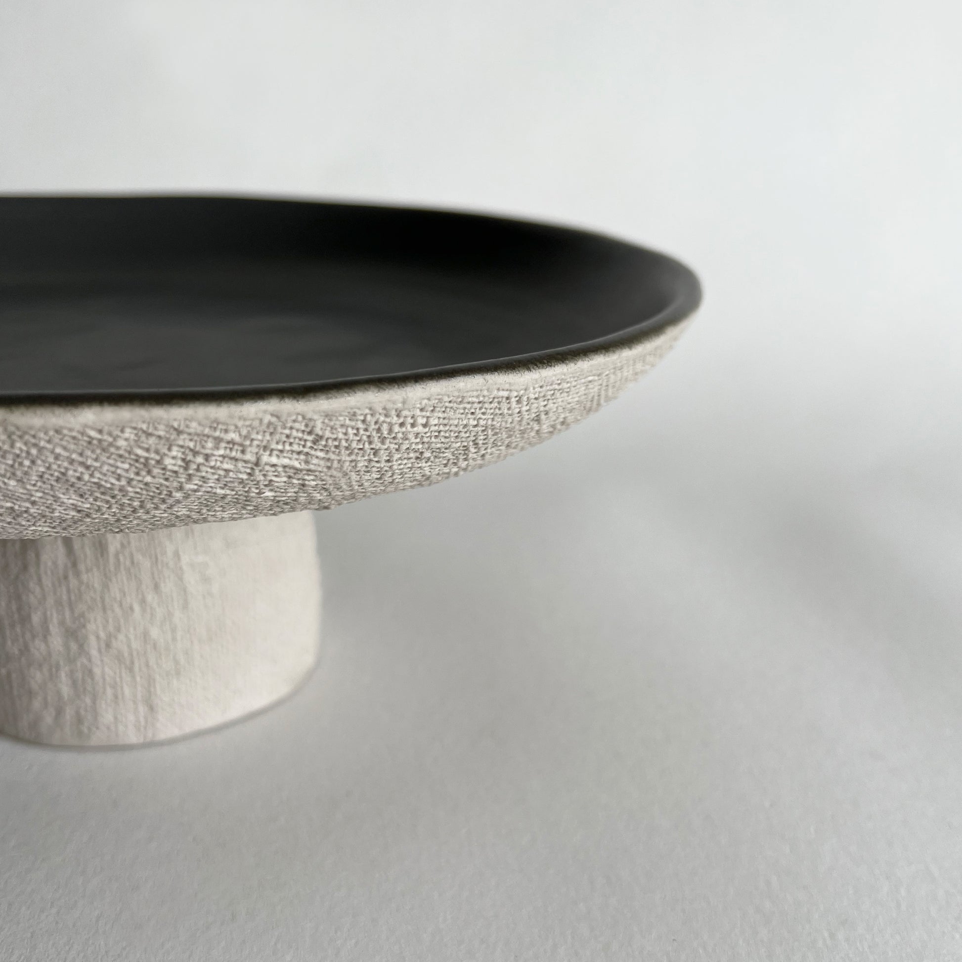 Large textured ceramic cake stand