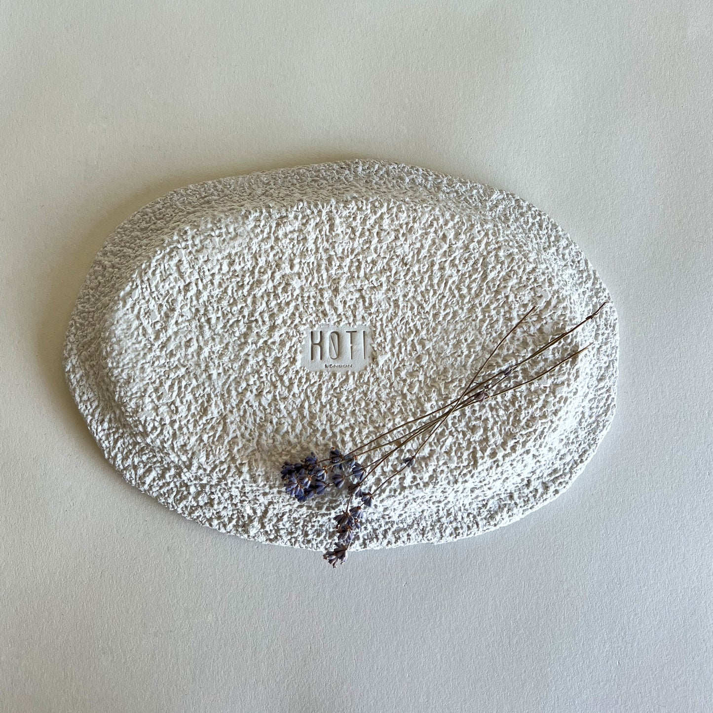 white textured ceramic serving tray