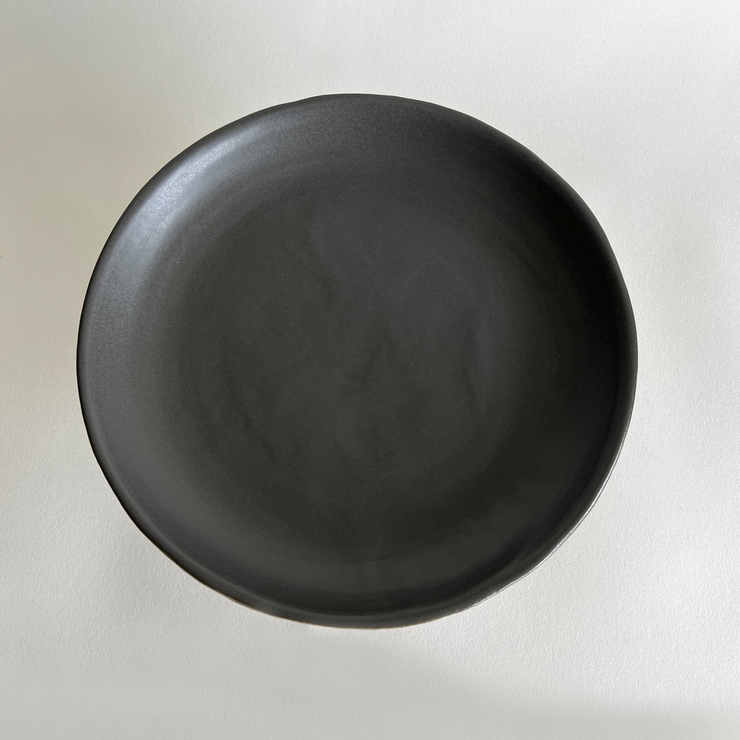 Large charcoal ceramic serving dish