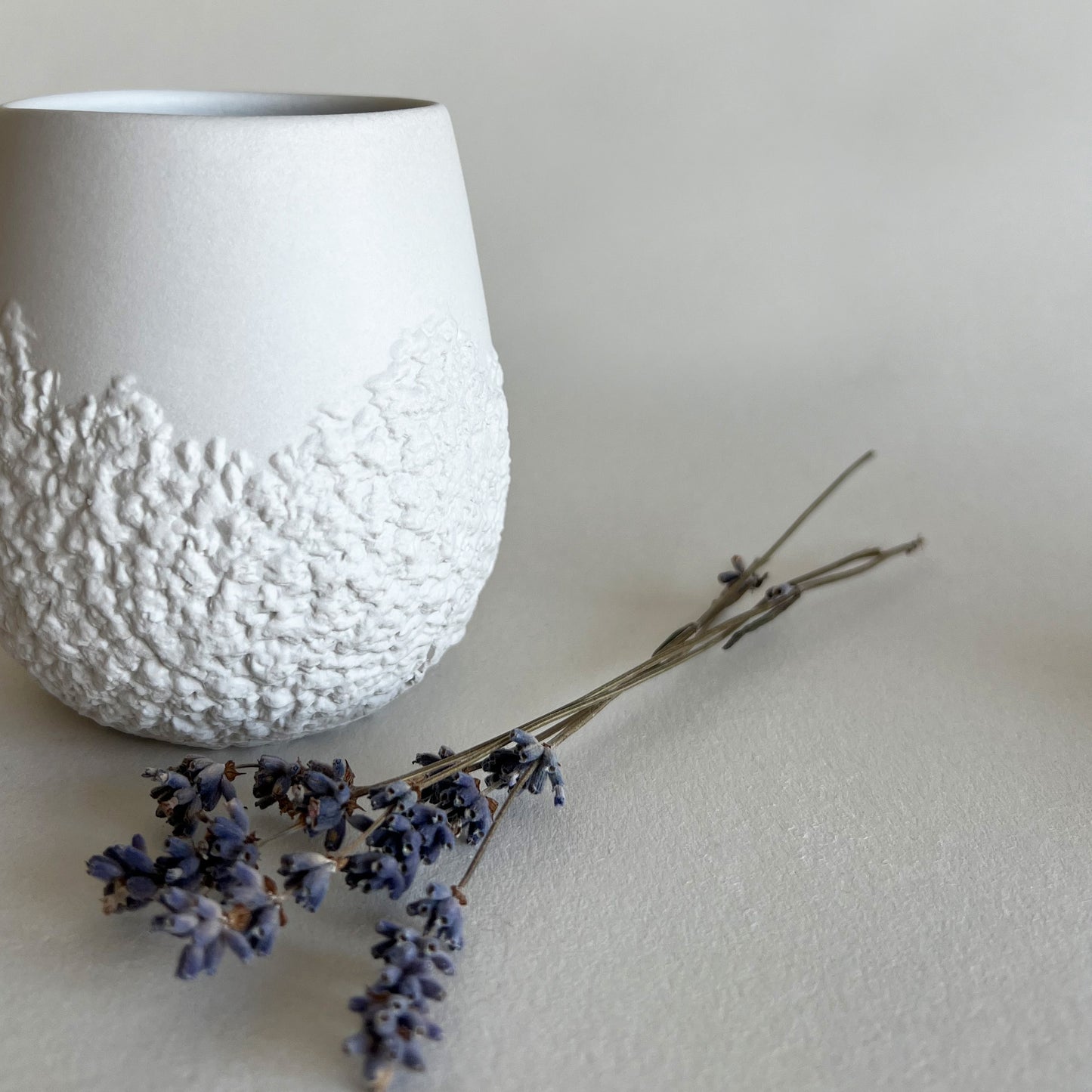 handmade textured ceramic cup