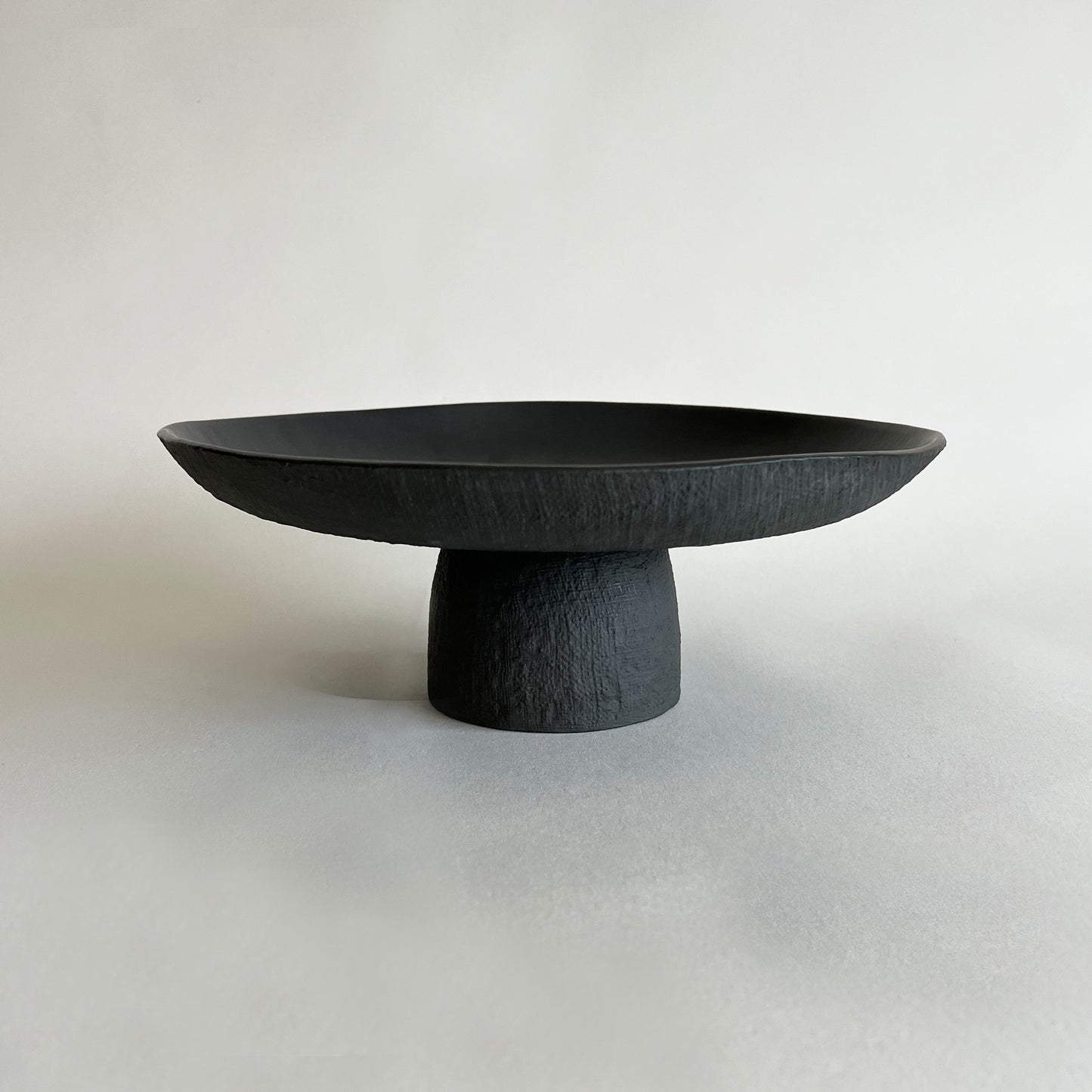 black textured ceramic serving platter